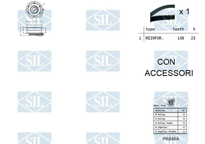 Handler.Part Water pump & timing belt set Saleri SIL K1PA864A 2