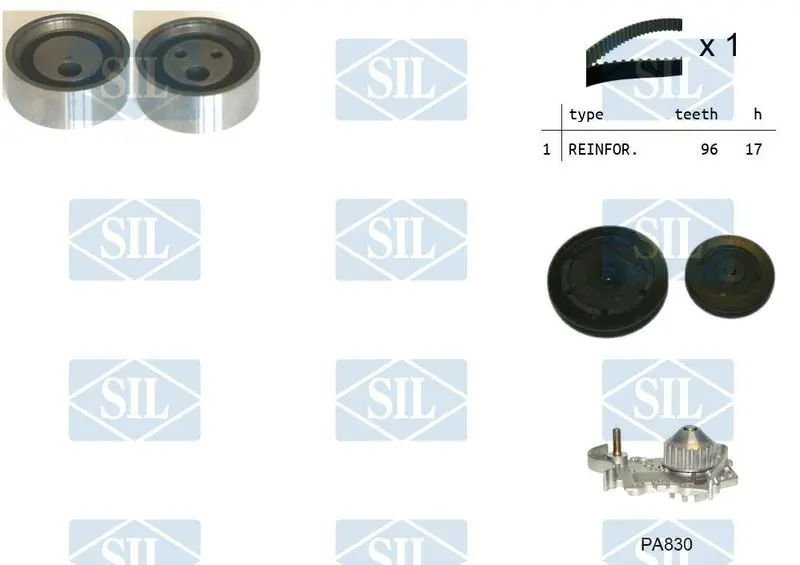 Handler.Part Water pump & timing belt set Saleri SIL K2PA830 1