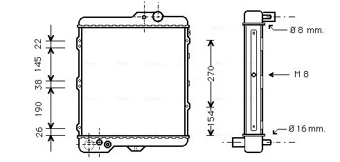 Handler.Part Radiator, engine cooling AVA AI2002 1