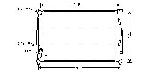 Handler.Part Radiator, engine cooling AVA AI2108 1