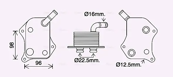 Handler.Part Oil cooler, engine oil AVA AI3414 1