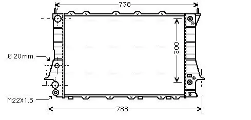 Handler.Part Radiator, engine cooling AVA AIA2078 1