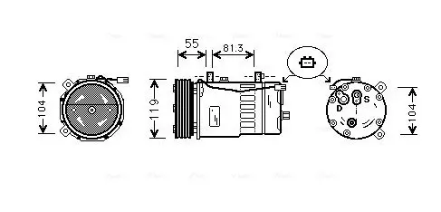 Handler.Part Compressor, air conditioning AVA AIAK001 1