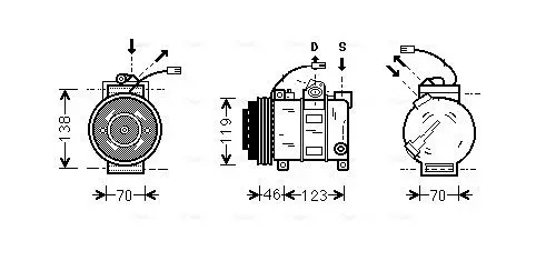 Handler.Part Compressor, air conditioning AVA AIAK015 1