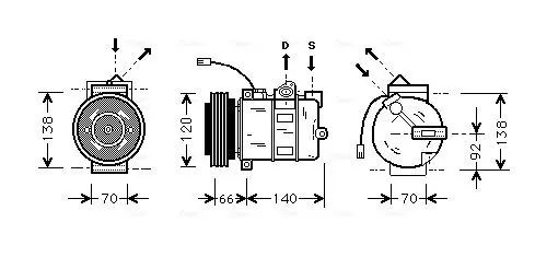 Handler.Part Compressor, air conditioning AVA AIAK150 1