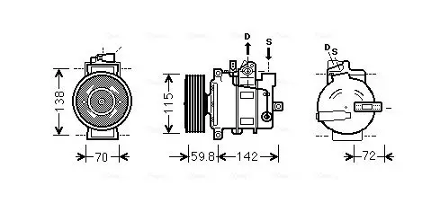 Handler.Part Compressor, air conditioning AVA AIK343 1