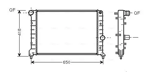 Handler.Part Radiator, engine cooling AVA ALA2083 1