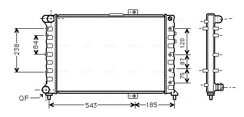 Handler.Part Radiator, engine cooling AVA ALA2075 1