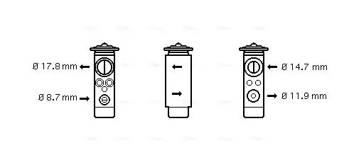 Handler.Part Expansion valve, air conditioning AVA BW1171 1