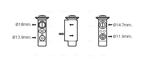 Handler.Part Expansion valve, air conditioning AVA BW1441 1