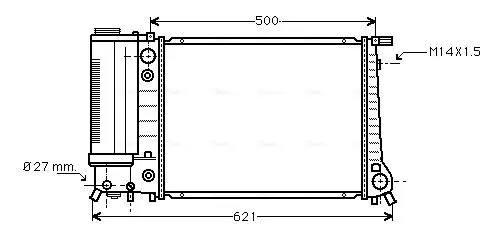 Handler.Part Radiator, engine cooling AVA BW2084 1