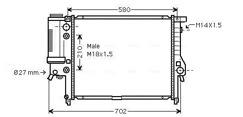 Handler.Part Radiator, engine cooling AVA BW2122 1