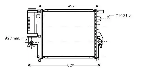 Handler.Part Radiator, engine cooling AVA BW2124 1