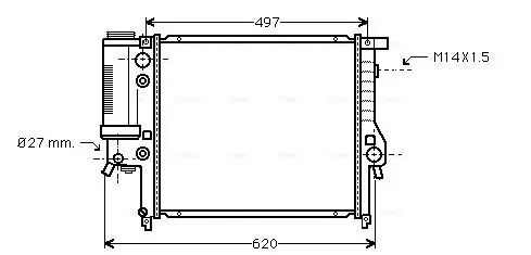 Handler.Part Radiator, engine cooling AVA BW2146 1