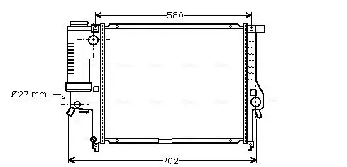 Handler.Part Radiator, engine cooling AVA BW2140 1