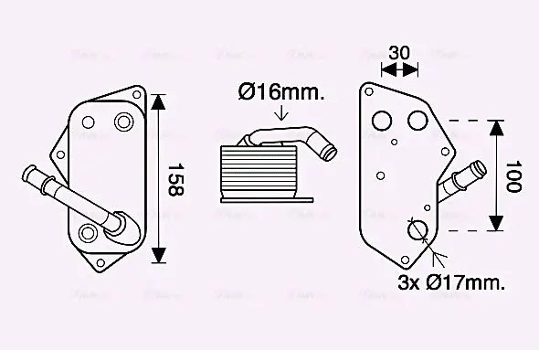 Handler.Part Oil cooler, engine oil AVA BW3558 1