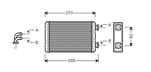 Handler.Part Heat exchanger, interior heating AVA BW6173 1