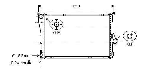 Handler.Part Radiator, engine cooling AVA BWA2205 1