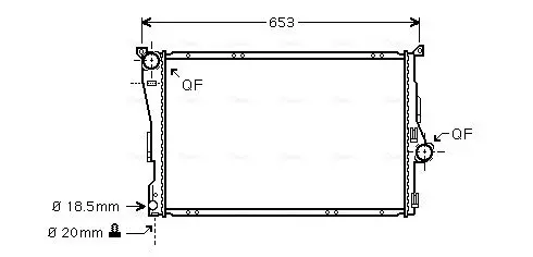 Handler.Part Radiator, engine cooling AVA BWA2278 1