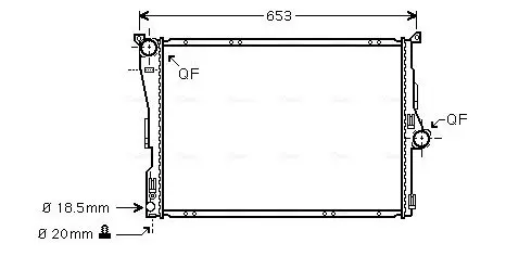 Handler.Part Radiator, engine cooling AVA BWA2291 1