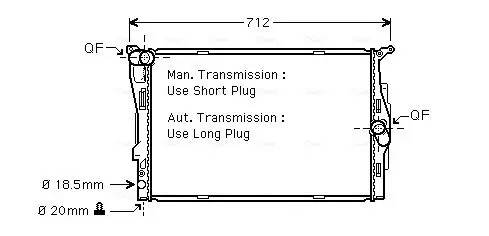 Handler.Part Radiator, engine cooling AVA BWA2292 1