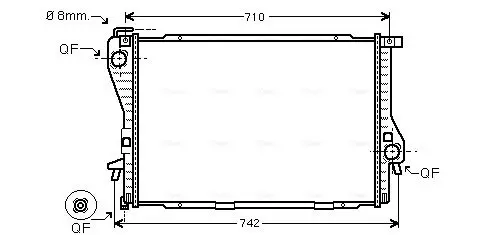 Handler.Part Radiator, engine cooling AVA BWA2300 1