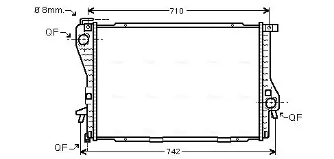 Handler.Part Radiator, engine cooling AVA BWA2301 1