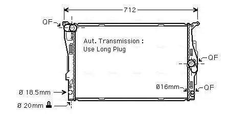 Handler.Part Radiator, engine cooling AVA BWA2303 1