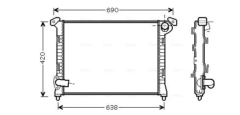 Handler.Part Radiator, engine cooling AVA BWA2314 1