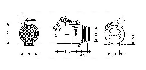 Handler.Part Compressor, air conditioning AVA BWAK306 1