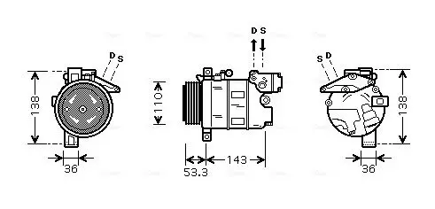 Handler.Part Compressor, air conditioning AVA BWAK321 1