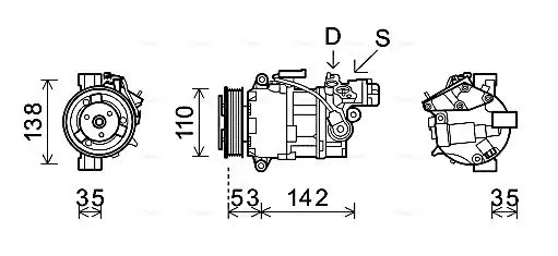 Handler.Part Compressor, air conditioning AVA BWAK393 1