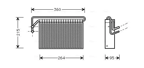 Handler.Part Evaporator, air conditioning AVA BWV024 1