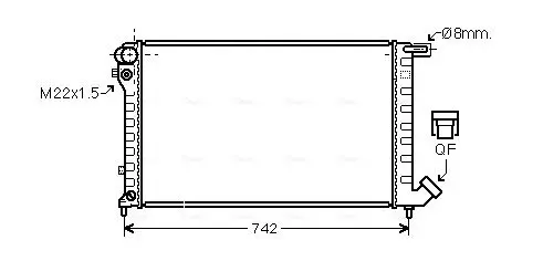 Handler.Part Radiator, engine cooling AVA CN2147 1