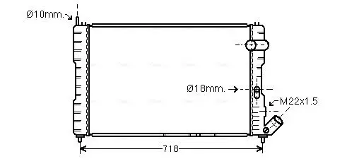 Handler.Part Radiator, engine cooling AVA CNA2037 1