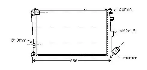 Handler.Part Radiator, engine cooling AVA CNA2064 1