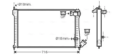 Handler.Part Radiator, engine cooling AVA CNA2102 1