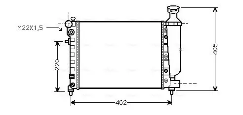 Handler.Part Radiator, engine cooling AVA CNA2115 1