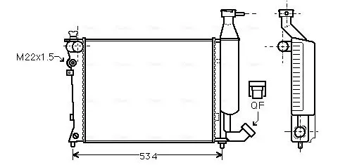 Handler.Part Radiator, engine cooling AVA CNA2149 1