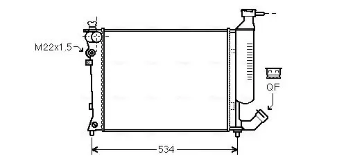 Handler.Part Radiator, engine cooling AVA CNA2154 1