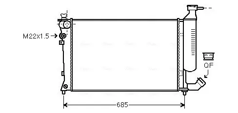 Handler.Part Radiator, engine cooling AVA CNA2155 1