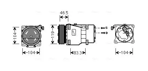 Handler.Part Compressor, air conditioning AVA CNAK201 1