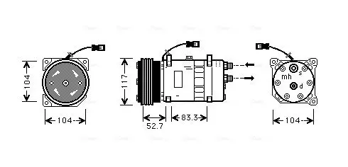 Handler.Part Compressor, air conditioning AVA CNAK222 1