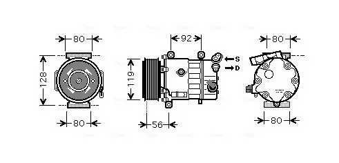 Handler.Part Compressor, air conditioning AVA CNAK255 1