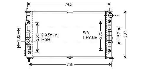 Handler.Part Radiator, engine cooling AVA CR2054 1