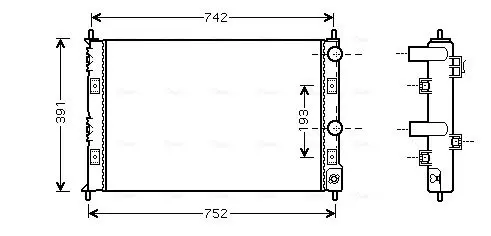 Handler.Part Radiator, engine cooling AVA CRA2076 1