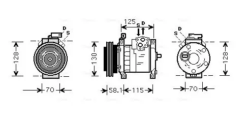 Handler.Part Compressor, air conditioning AVA CRAK094 1