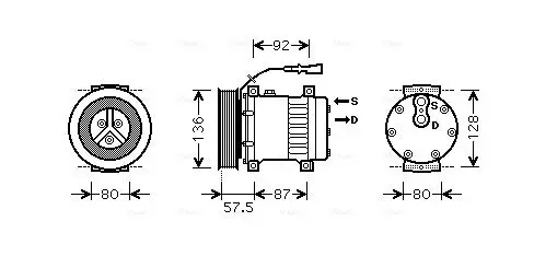 Handler.Part Compressor, air conditioning AVA DFAK033 1