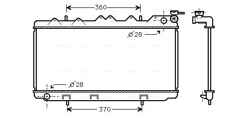 Handler.Part Radiator, engine cooling AVA DN2116 1