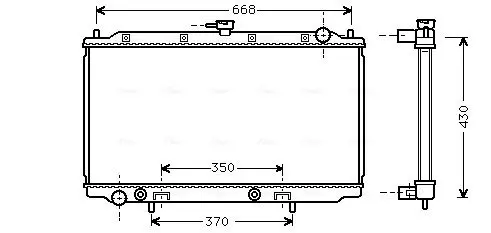 Handler.Part Radiator, engine cooling AVA DN2196 1